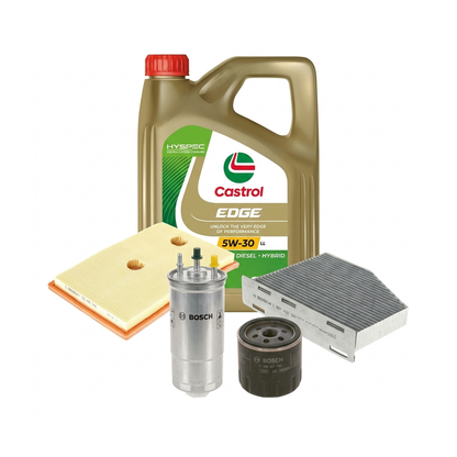 Kit revizie ulei Castrol EDGE 5W-30 LL + filtre VW Jetta 4 1.2 TSI 16V 105 CP – Bosch