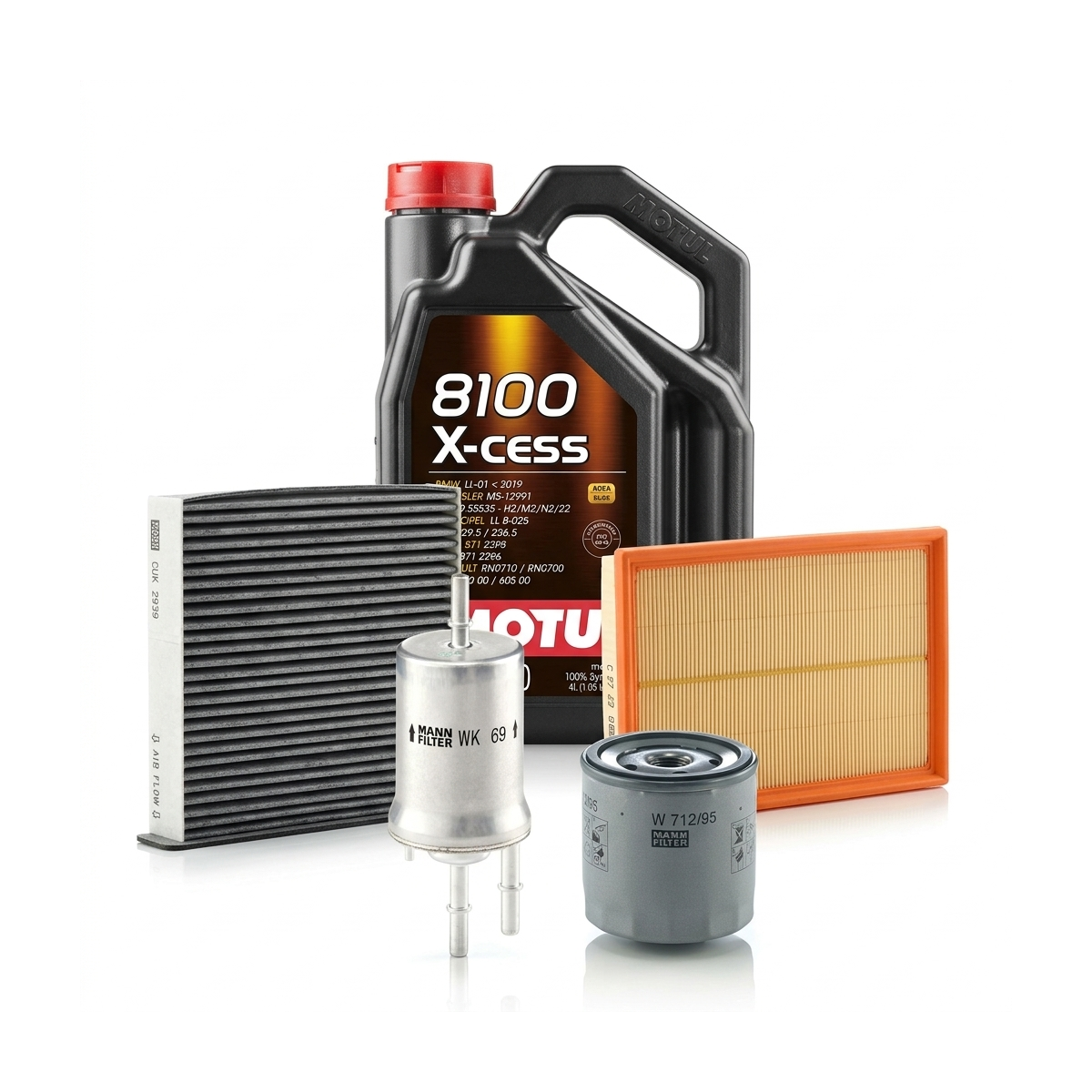 Kit revizie ulei Motul 8100 X-CESS 5W-40 + filtre VW Jetta 4 1.2 TSI 16V 105 CP – MANN