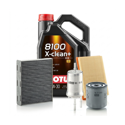 Kit revizie ulei Motul 8100 X-CLEAN+ 5W-30 + filtre VW Jetta 4 1.2 TSI 16V 105 CP – MANN