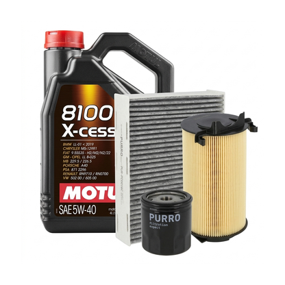 Kit revizie ulei Motul 8100 X-CESS 5W-40 + filtre VW Jetta 4 1.2 TSI 16V 105 CP – PURRO