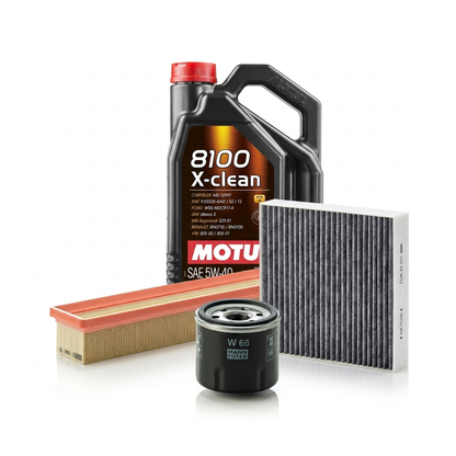 Kit revizie ulei Motul 8100 X-CLEAN 5W-40 + filtre Renault Clio 4 1.2 LPG 16V 73 CP – MANN