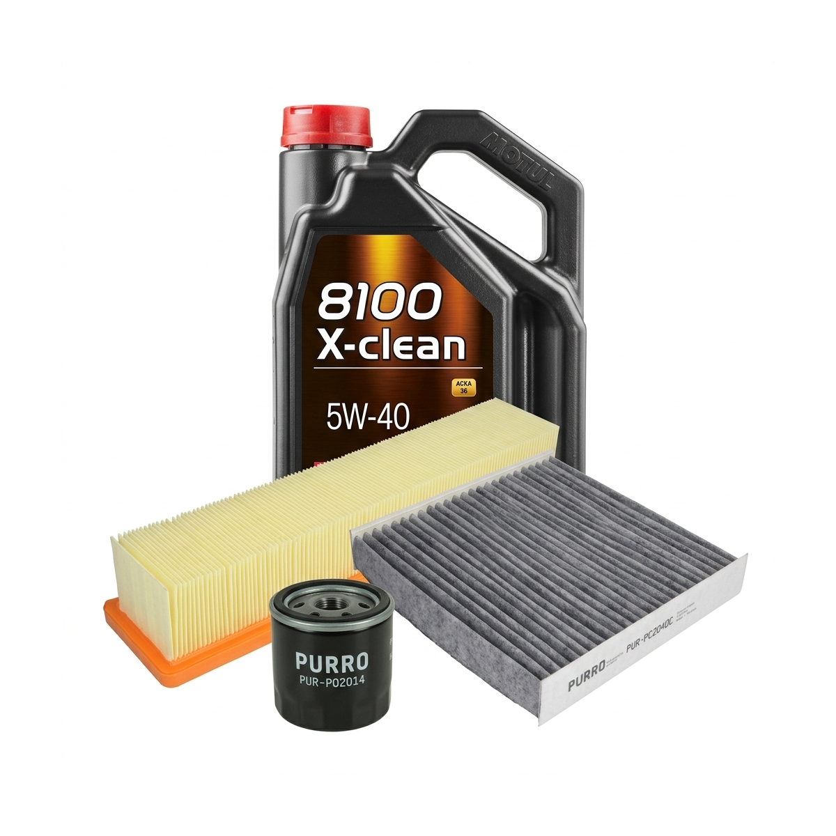 Kit revizie ulei Motul 8100 X-CLEAN 5W-40 + filtre Renault Clio 4 1.2 LPG 16V 73 CP – PURRO