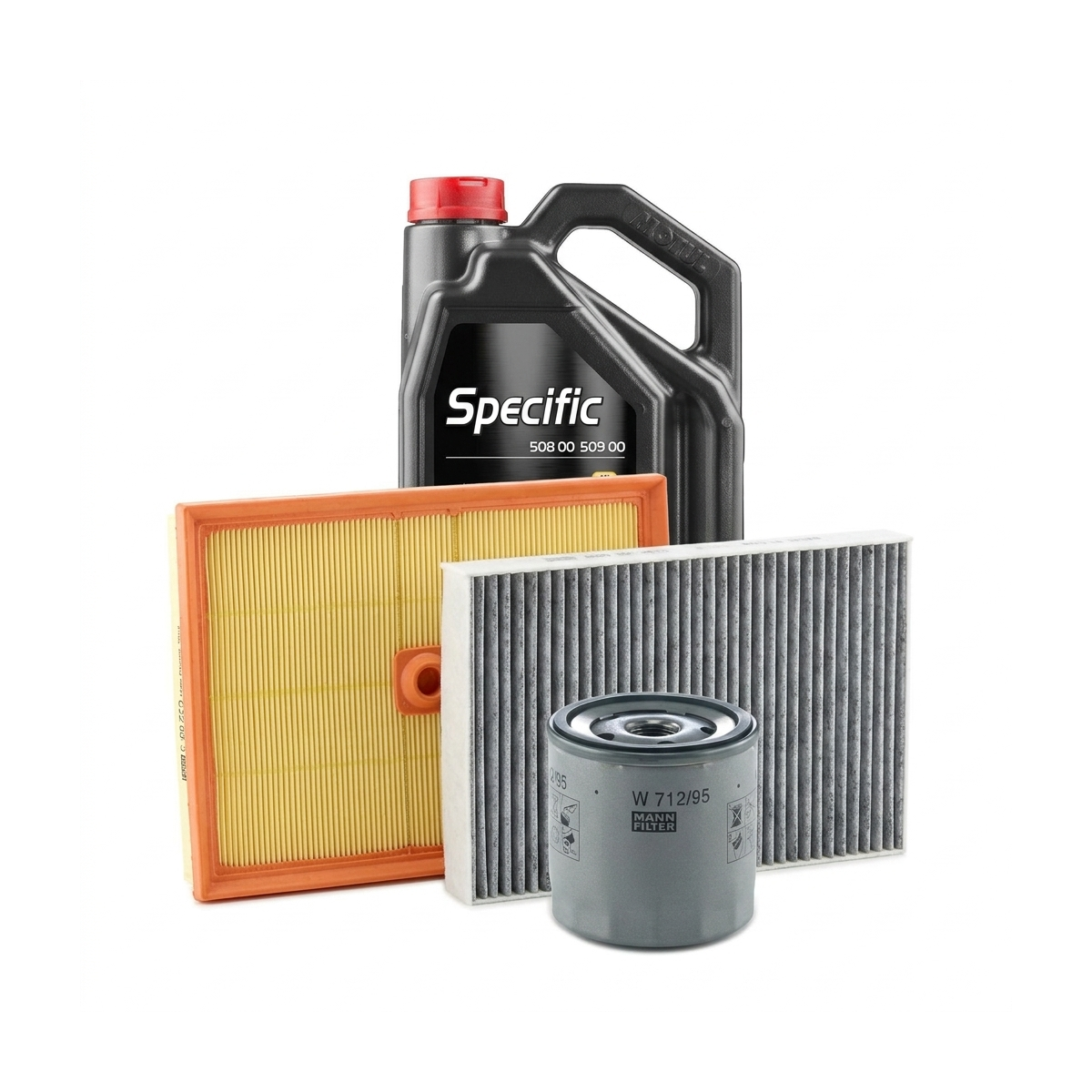 Kit revizie ulei Motul SPECIFIC 508 00 509 00 0W-20 + filtre VW Golf 7 1.0 TSI 86 CP – MANN
