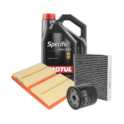 Kit revizie ulei Motul SPECIFIC 508 00 509 00 0W-20 + filtre VW Golf 7 1.0 TSI 86 CP – PURRO