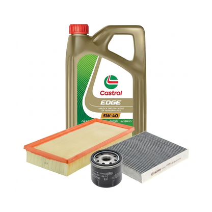 Kit revizie ulei Castrol EDGE 5W-40 + filtre Renault Clio 4 1.2 16V 75 CP – Bosch