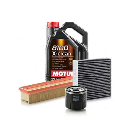 Kit revizie ulei Motul 8100 X-CLEAN 5W-40 + filtre Renault Clio 4 1.2 16V 75 CP – MANN