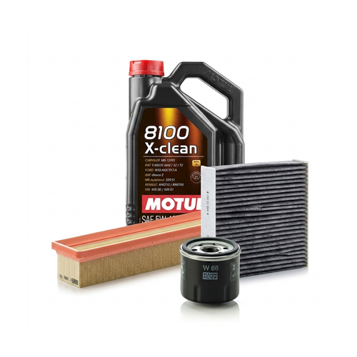 Kit revizie ulei Motul 8100 X-CLEAN 5W-40 + filtre Renault Clio 4 1.2 16V 75 CP – MANN