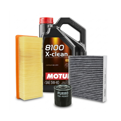 Kit revizie ulei Motul 8100 X-CLEAN 5W-40 + filtre Renault Clio 4 1.2 16V 75 CP – PURRO