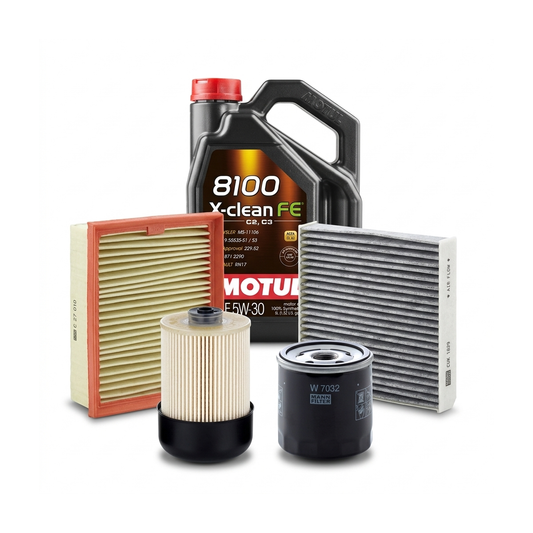 Kit revizie ulei Motul 8100 X-CLEAN FE 5W-30 + filtre Dacia Duster HS 1.5 dCi 110 CP – MANN