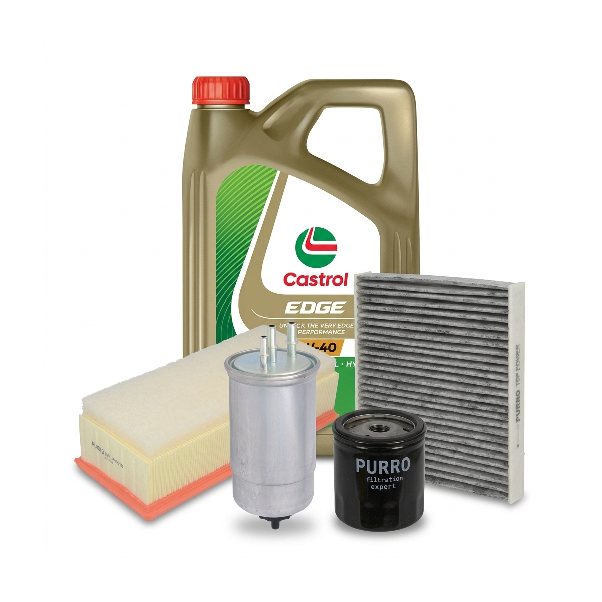 Kit revizie ulei Castrol EDGE 5W-40 + filtre Dacia Duster HS 1.5 dCi 110 CP – PURRO