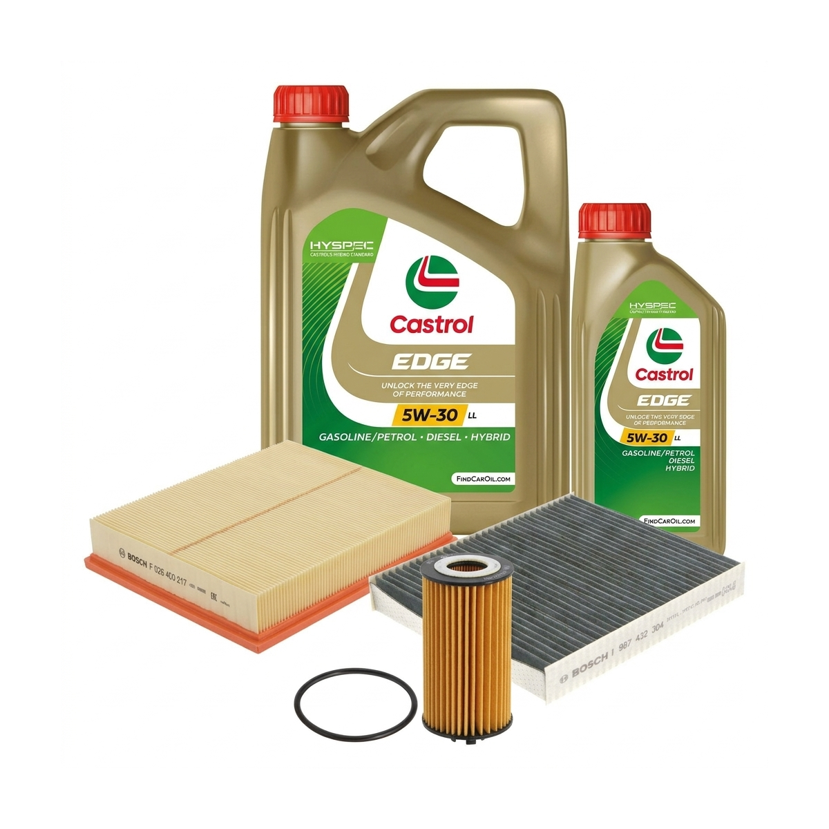 Kit revizie ulei Castrol EDGE 5W-30 LL + filtre Opel Astra J 1.6 Turbo 4x4 180 CP – Bosch