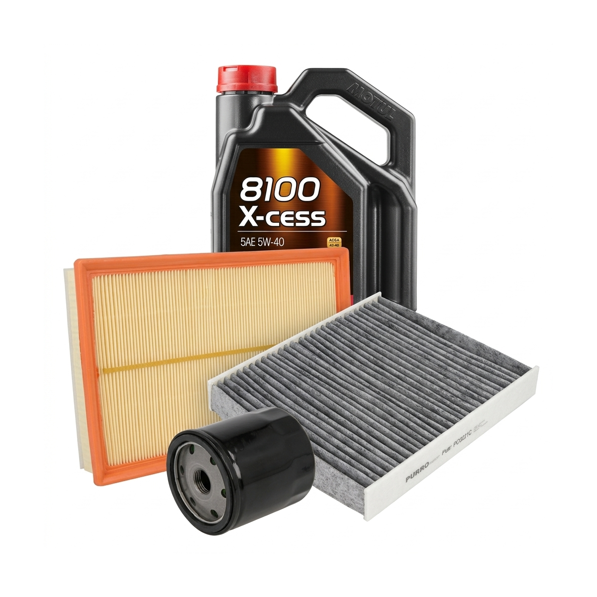 Kit revizie ulei Motul 8100 X-CESS 5W-40 + filtre Skoda Fabia 3 1.0 TSI 95 CP – PURRO