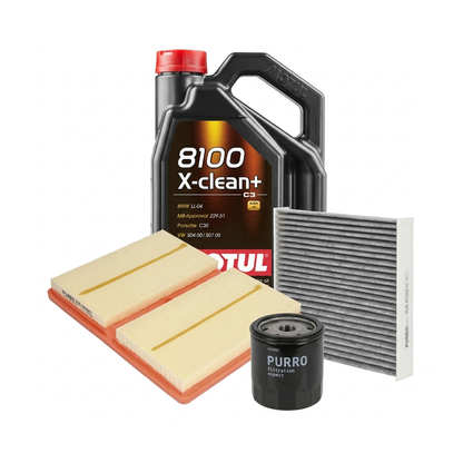 Kit revizie ulei Motul 8100 X-CLEAN+ 5W-30 + filtre Skoda Fabia 3 1.0 TSI 95 CP – PURRO