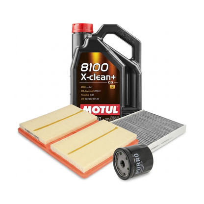 Kit revizie ulei Motul 8100 X-CLEAN+ 5W-30 + filtre Skoda Fabia 3 1.0 TSI 110 CP – PURRO