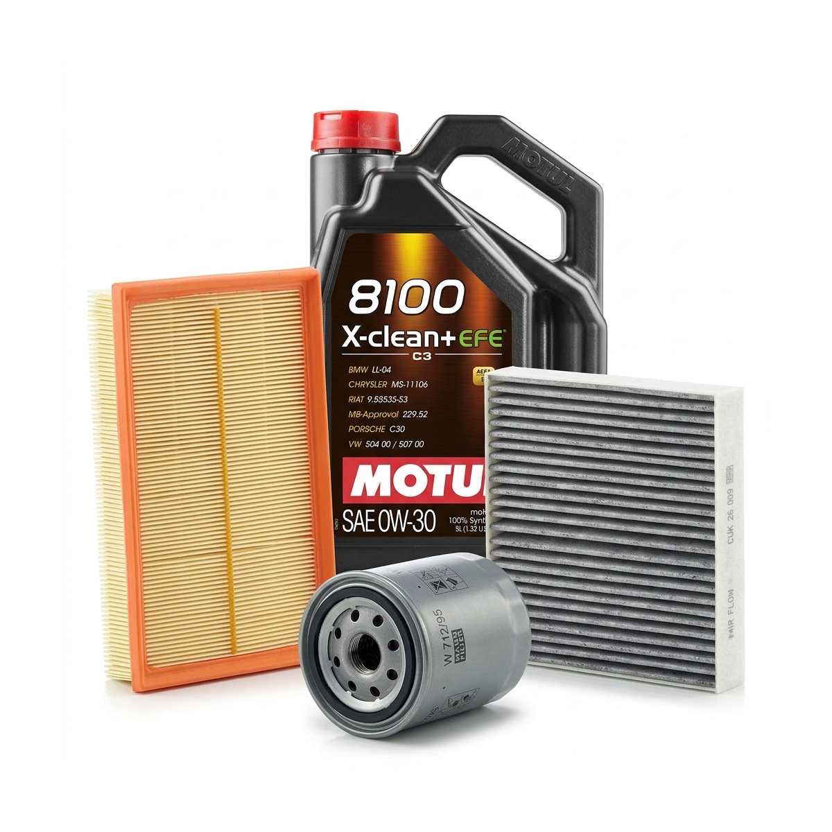 Kit revizie ulei Motul 8100 X-CLEAN+ EFE 0W-30 + filtre Skoda Octavia 3 1.5 TSI 150 CP – MANN