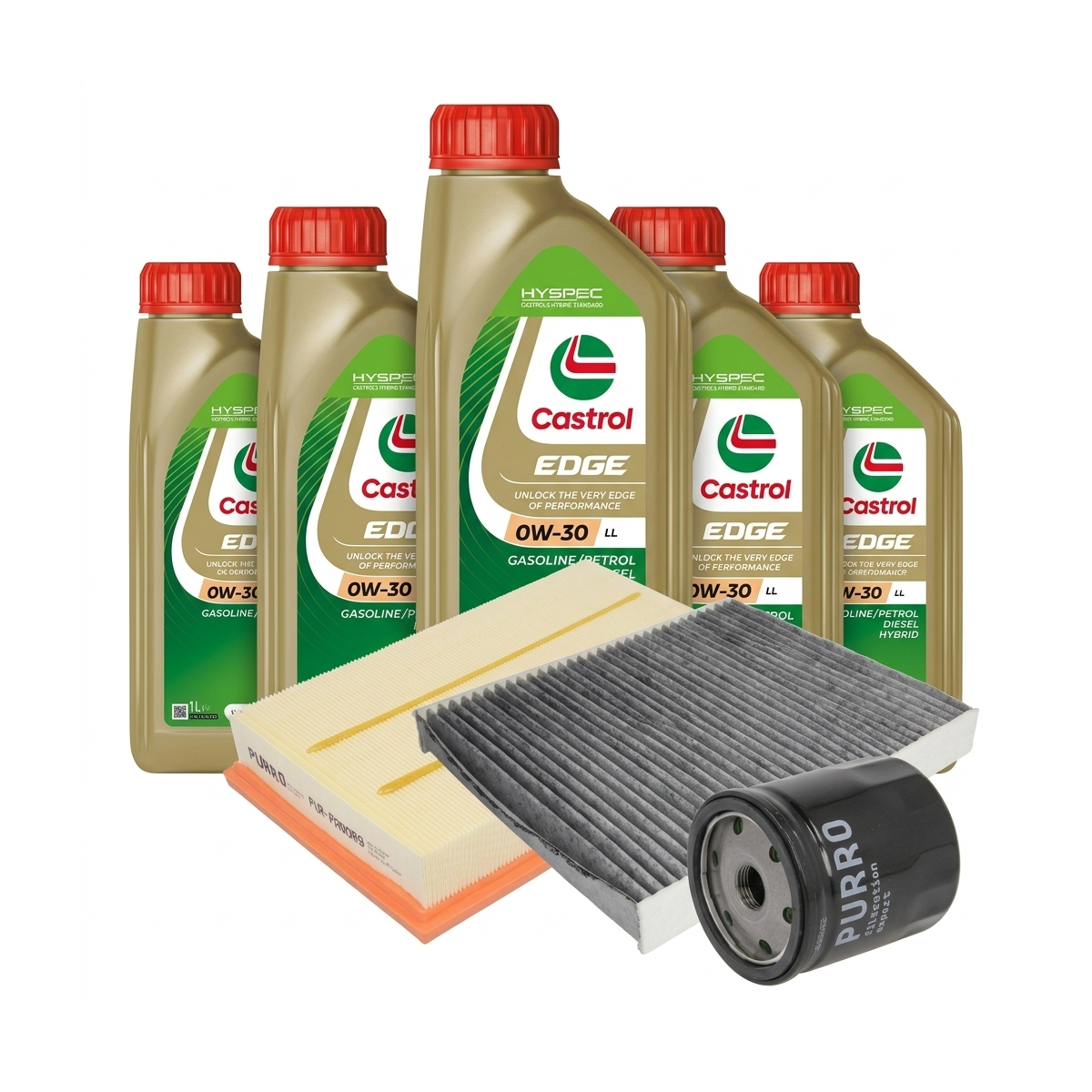 Kit revizie ulei Castrol EDGE 0W-30 LL + filtre Skoda Octavia 3 1.5 TSI 150 CP – PURRO