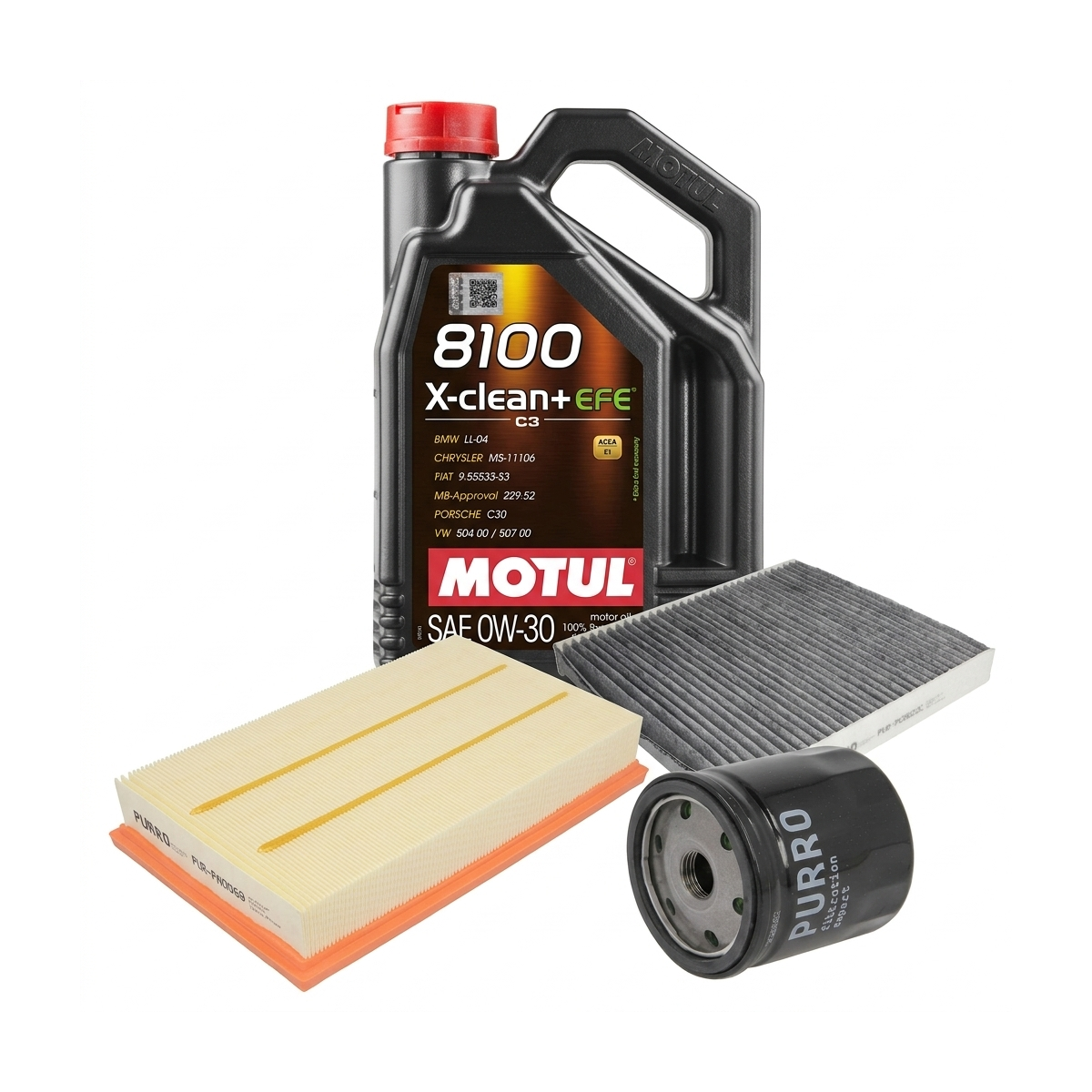 Kit revizie ulei Motul 8100 X-CLEAN+ EFE 0W-30 + filtre Skoda Octavia 3 1.5 TSI 150 CP – PURRO