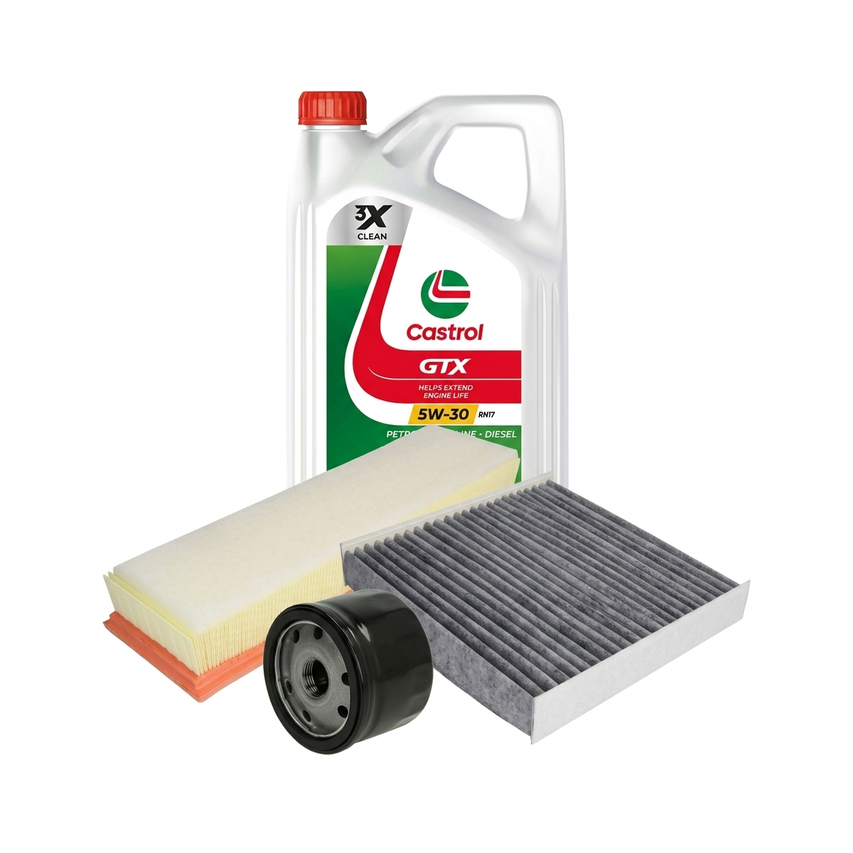 Kit revizie ulei Castrol GTX 5W-30 RN17 + filtre Dacia Logan 2 1.6 80 CP – PURRO