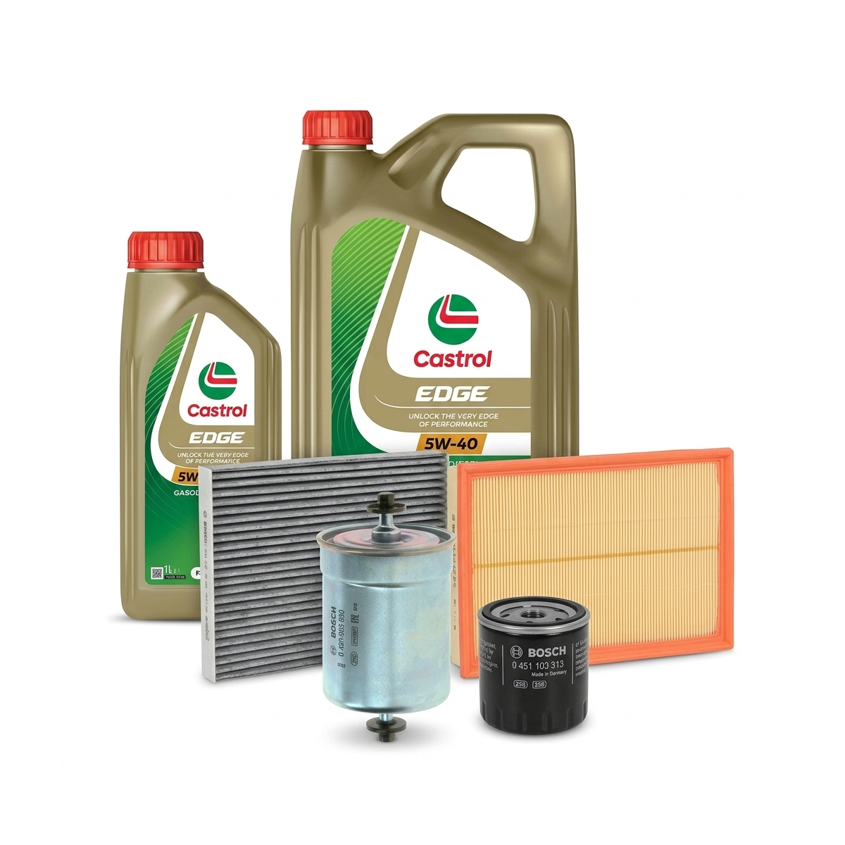 Kit revizie ulei Castrol EDGE 5W-40 + filtre VW Passat B5.5 2.8 190 CP – Bosch