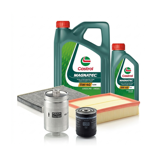 Kit revizie ulei Castrol MAGNATEC 5W-40 A3/B4 + filtre VW Passat B5.5 2.8 190 CP – MANN