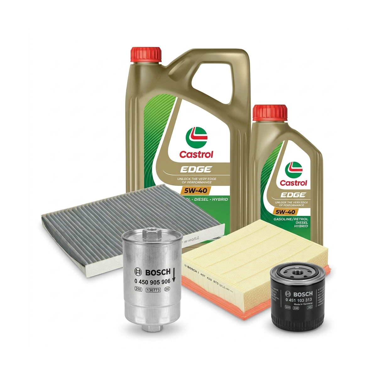 Kit revizie ulei Castrol EDGE 5W-40 + filtre VW Passat B5.5 2.8 4motion 190 CP – Bosch