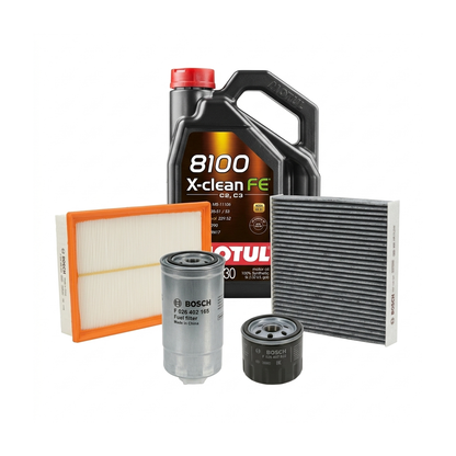 Kit revizie ulei Motul 8100 X-CLEAN FE 5W-30 + filtre Dacia Duster HM 1.5 dCi 90 CP – Bosch