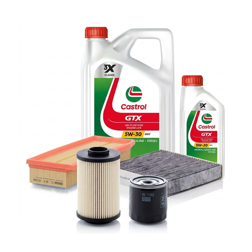 Kit revizie ulei Castrol GTX 5W-30 RN17 + filtre Dacia Duster HM 1.5 dCi 110 109 CP – MANN