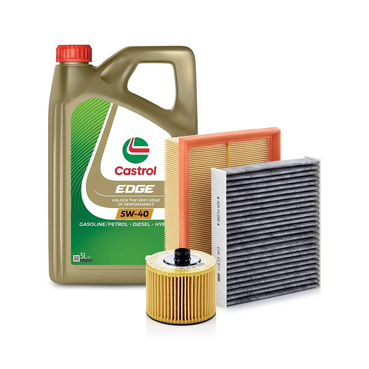 Kit revizie ulei Castrol EDGE 5W-40 + filtre Dacia Duster HM 1.2 TCe 125 CP – MANN