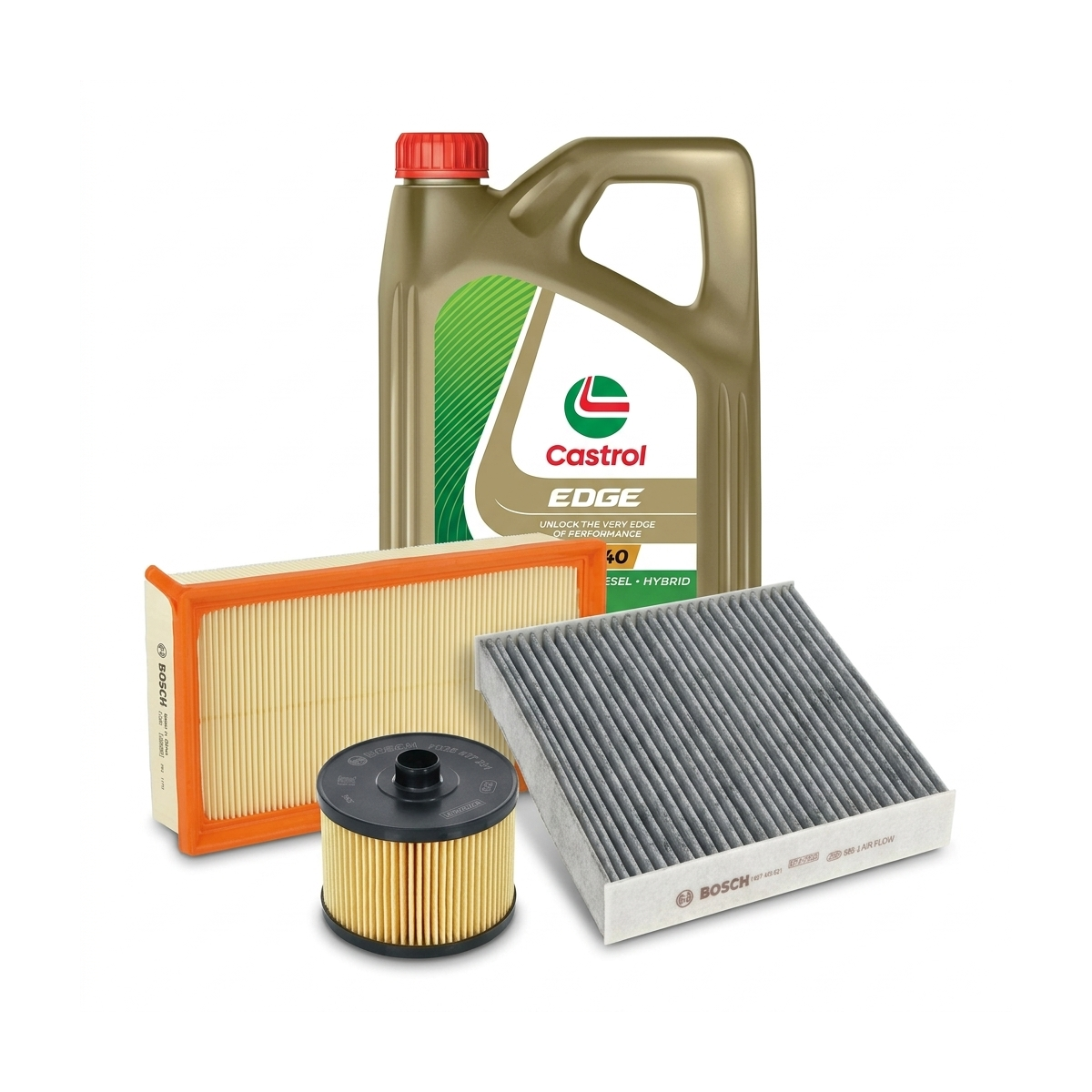 Kit revizie ulei Castrol EDGE 5W-40 + filtre Dacia Duster HM 1.2 TCe 125 4x4 125 CP – Bosch