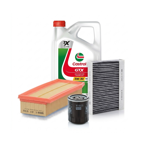 Kit revizie ulei Castrol GTX 5W-30 RN17 + filtre Dacia Duster HM 1.6 SCe 115 CP – MANN
