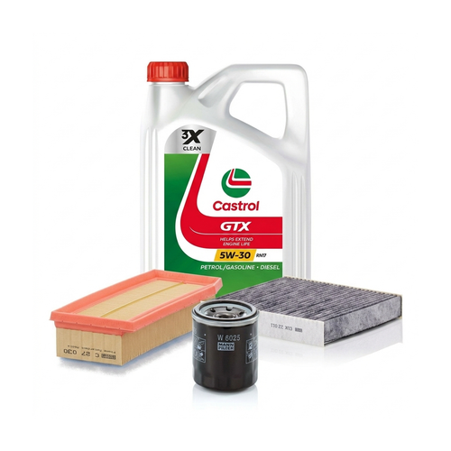 Kit revizie ulei Castrol GTX 5W-30 RN17 + filtre Dacia Duster HM 1.6 SCe 115 LPG 109 CP – MANN