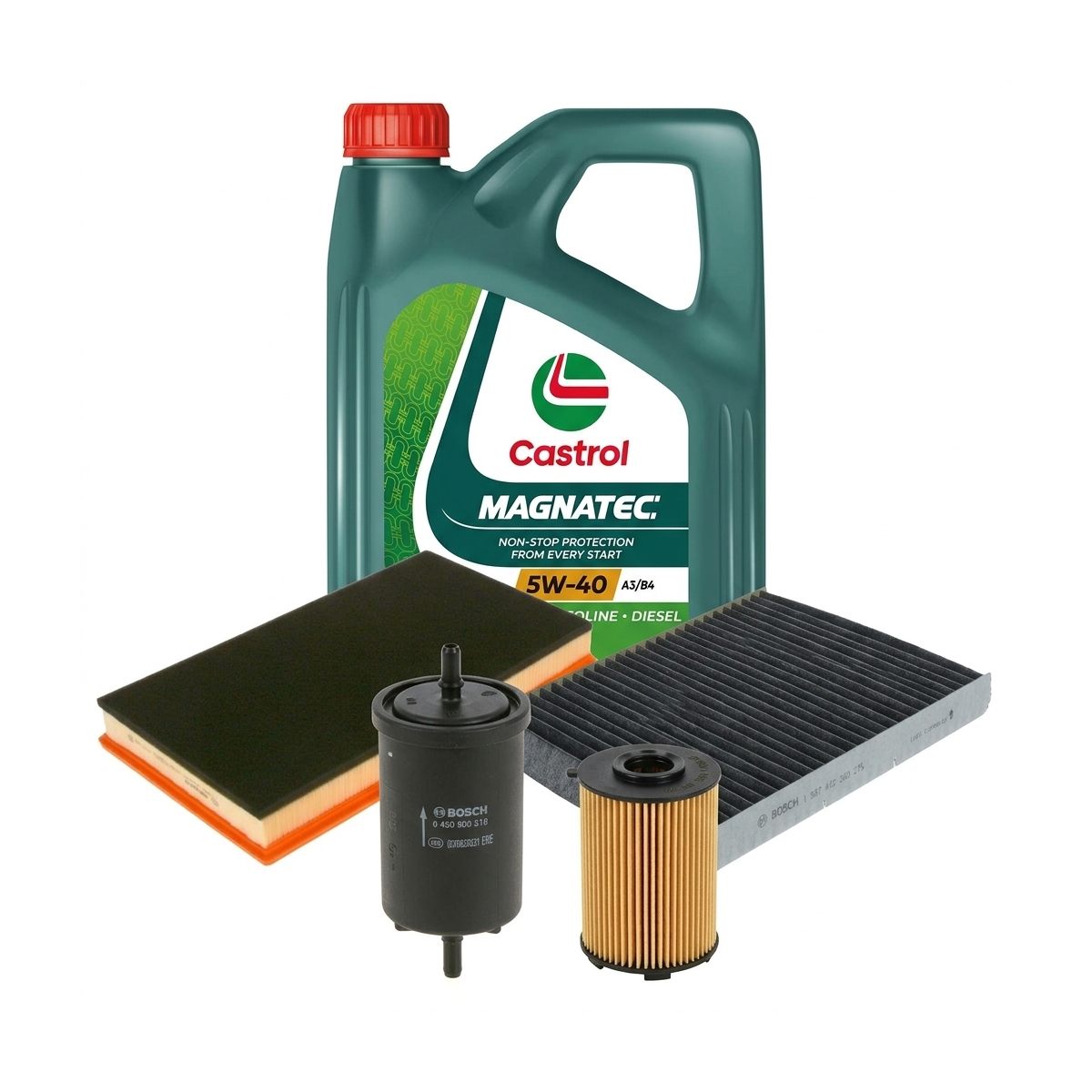 Kit revizie ulei Castrol MAGNATEC 5W-40 + filtre VW Golf 4 2.3 V5 4motion 150 CP – Bosch
