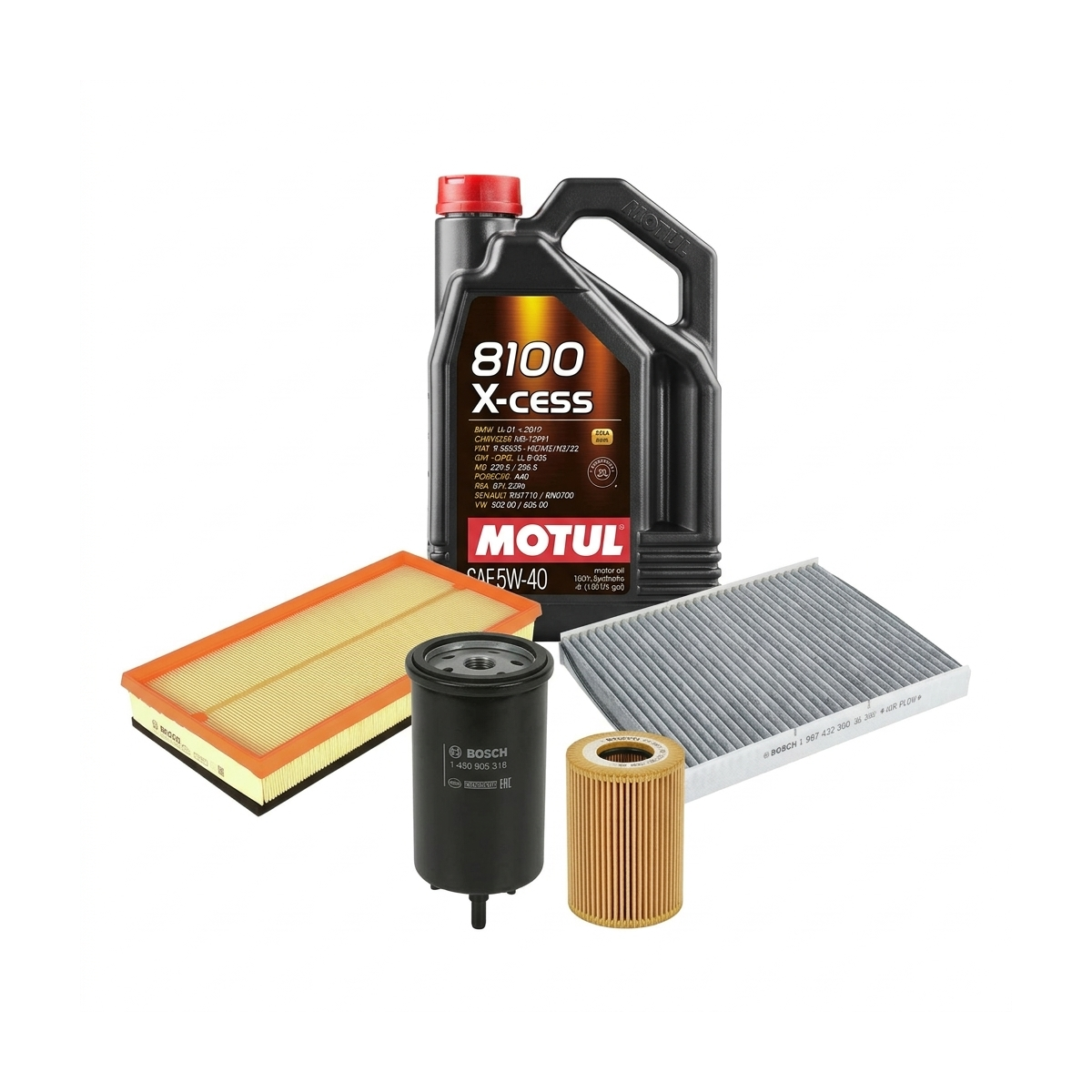 Kit revizie ulei Motul 8100 X-CESS 5W-40 + filtre VW Golf 4 2.3 V5 4motion 150 CP – Bosch