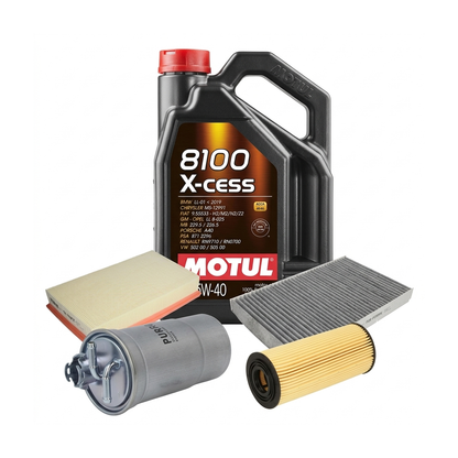Kit revizie ulei Motul 8100 X-CESS 5W-40 + filtre VW Golf 4 1.9 TDI 115 CP – PURRO