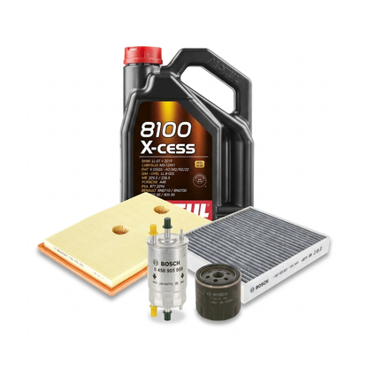 Kit revizie ulei Motul 8100 X-CESS 5W-40 + filtre Skoda Fabia 3 1.4 TSI R5 125 CP – Bosch