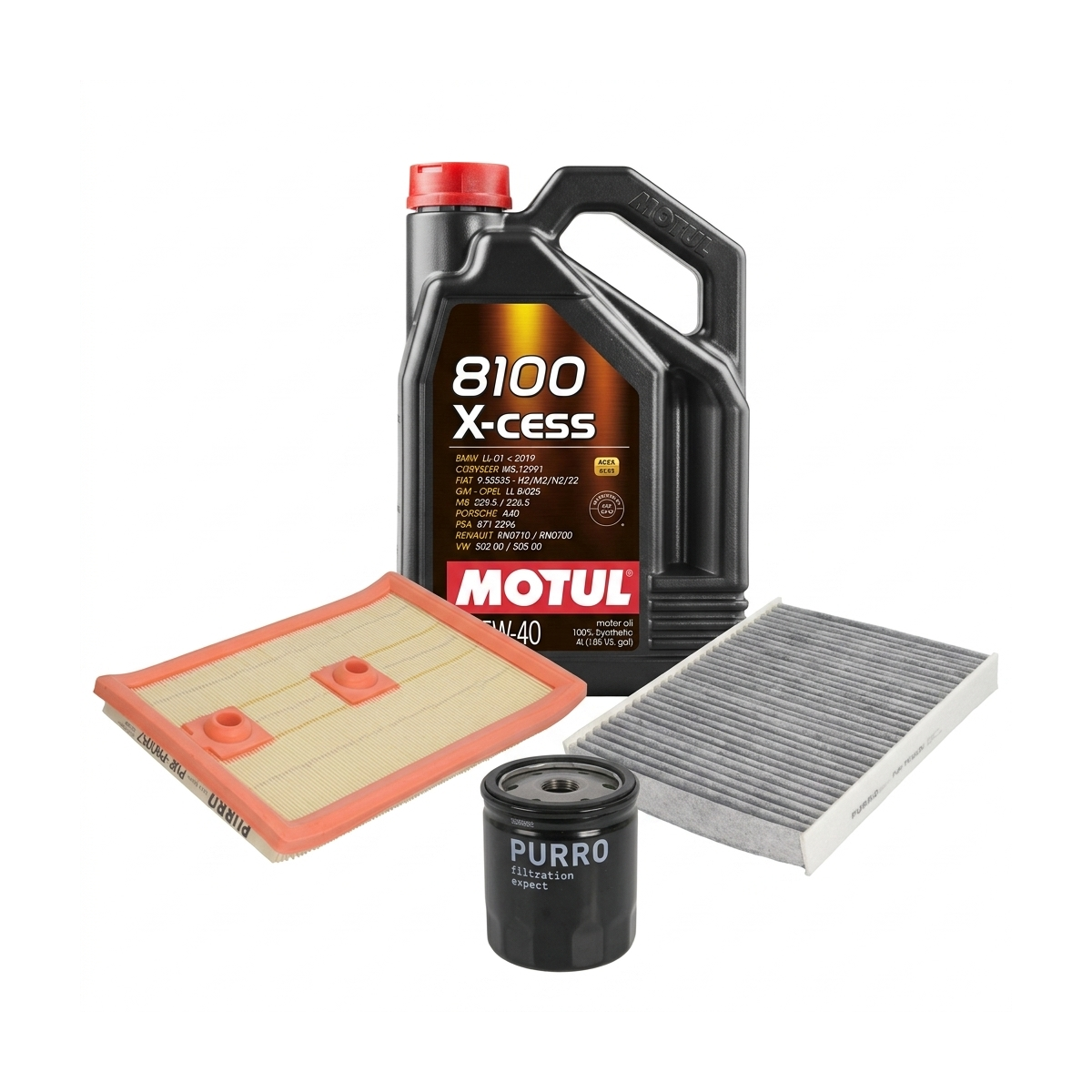 Kit revizie ulei Motul 8100 X-CESS 5W-40 + filtre Skoda Fabia 3 1.4 TSI R5 125 CP – PURRO