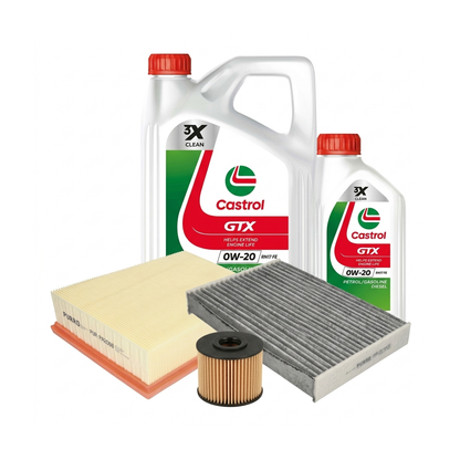 Kit revizie ulei Castrol GTX 0W-20 RN 17 FE + filtre Renault Megane 4 1.3 TCe 115 116 CP – PURRO