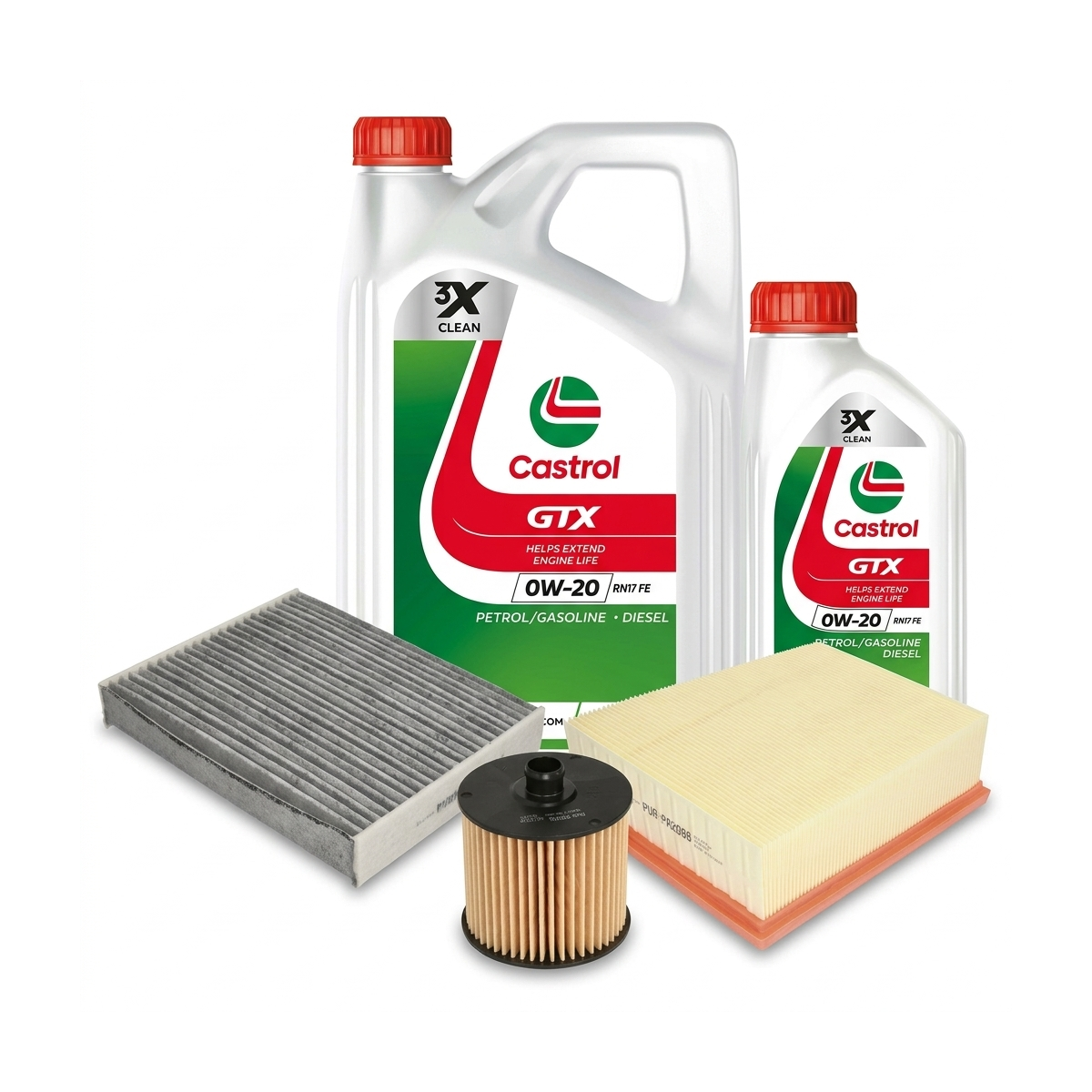 Kit revizie ulei Castrol GTX 0W-20 RN 17 FE + filtre Renault Megane 4 1.3 TCe 140 CP – PURRO