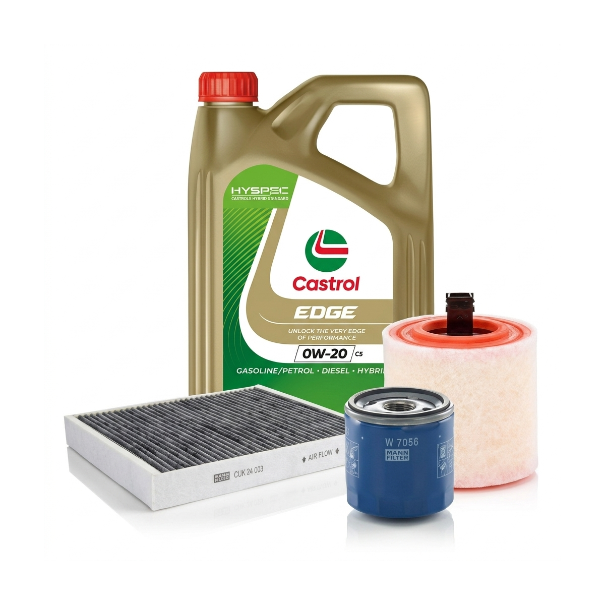 Kit revizie ulei Castrol EDGE 0W-20 C5 + filtre Opel Astra K 1.0 Turbo 90 CP – MANN