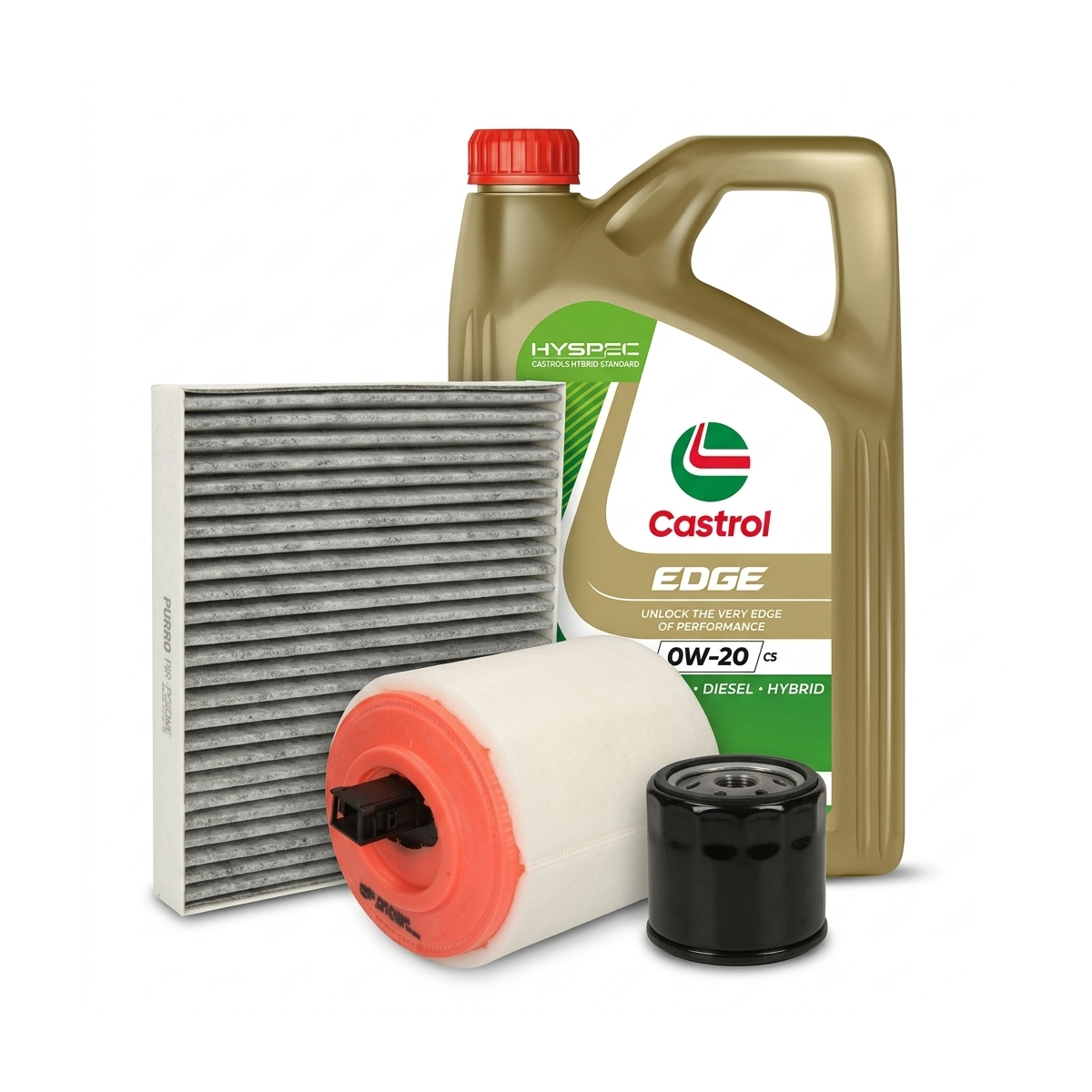 Kit revizie ulei Castrol EDGE 0W-20 C5 + filtre Opel Astra K 1.0 Turbo 90 CP – PURRO