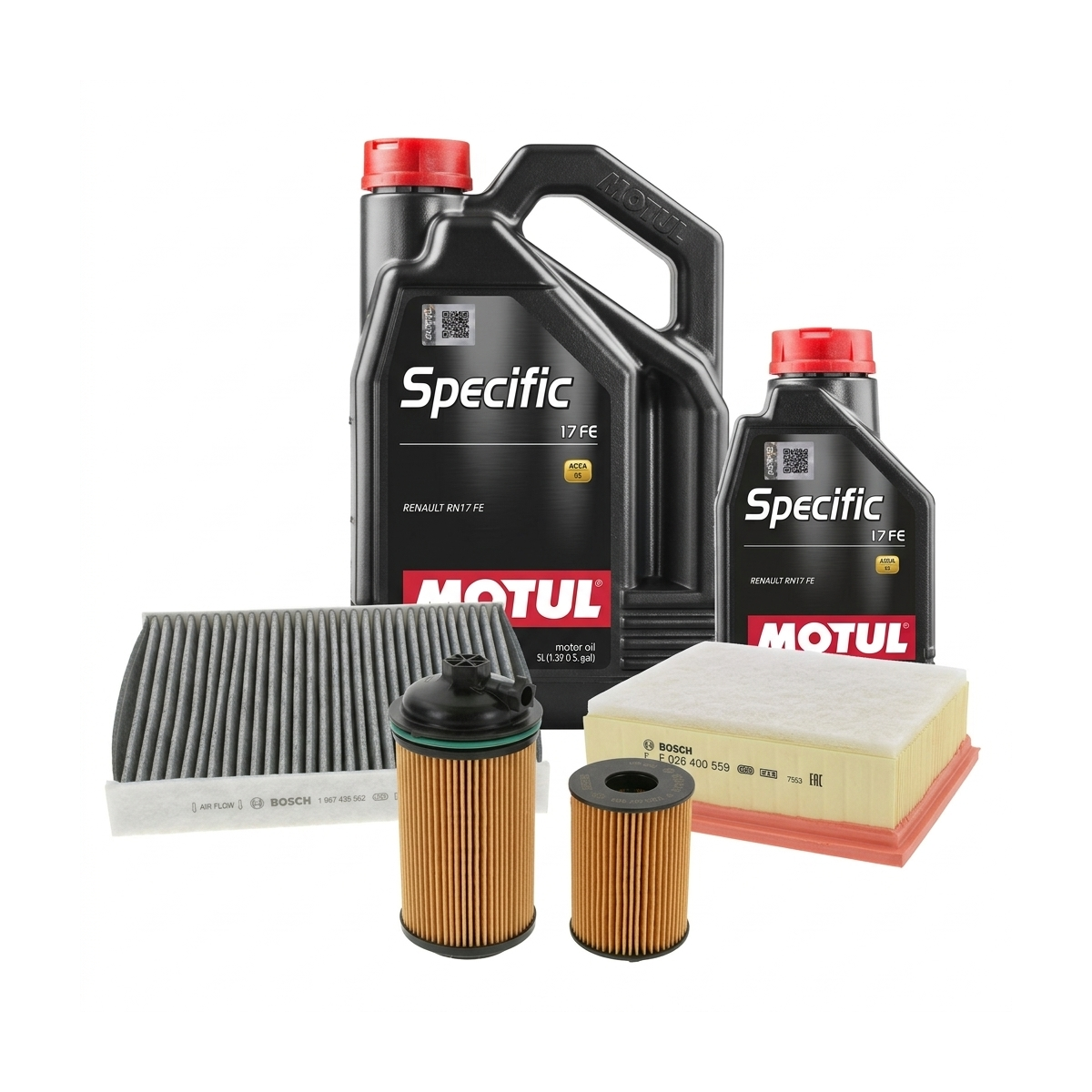 Kit revizie ulei Motul SPECIFIC 17 FE 0W-20 + filtre Renault Megane 4 1.5 Blue dCi 115 CP – Bosch