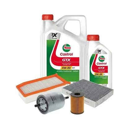 Kit revizie ulei Castrol GTX 5W-30 RN17 + filtre Dacia Duster HM 1.5 dCi 115 116 CP – Bosch