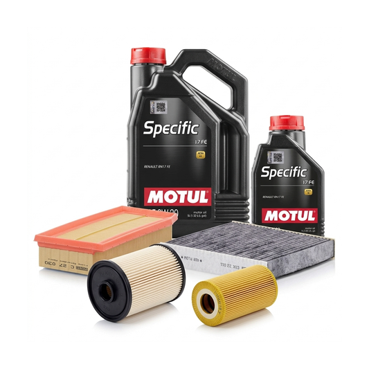 Kit revizie ulei Motul SPECIFIC 17 FE 0W-20 + filtre Dacia Duster HM 1.5 dCi 115 116 CP – MANN
