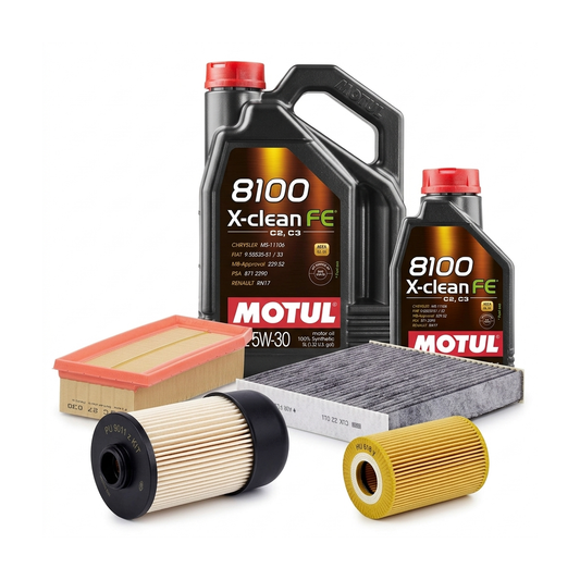 Kit revizie ulei Motul 8100 X-CLEAN FE 5W-30 + filtre Dacia Duster HM 1.5 dCi 115 116 CP – MANN