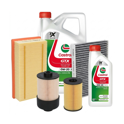 Kit revizie ulei Castrol GTX 0W-20 RN 17 FE + filtre Dacia Duster HM 1.5 dCi 115 116 CP – PURRO