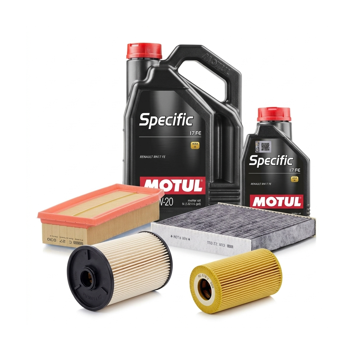 Kit revizie ulei Motul SPECIFIC 17 FE 0W-20 + filtre Dacia Duster HM 1.5 dCi 115 4x4 116 CP – MANN