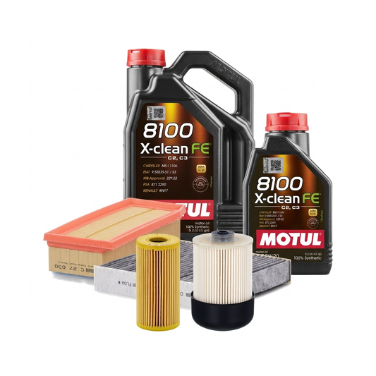Kit revizie ulei Motul 8100 X-CLEAN FE 5W-30 + filtre Dacia Duster HM 1.5 dCi 115 4x4 116 CP – MANN