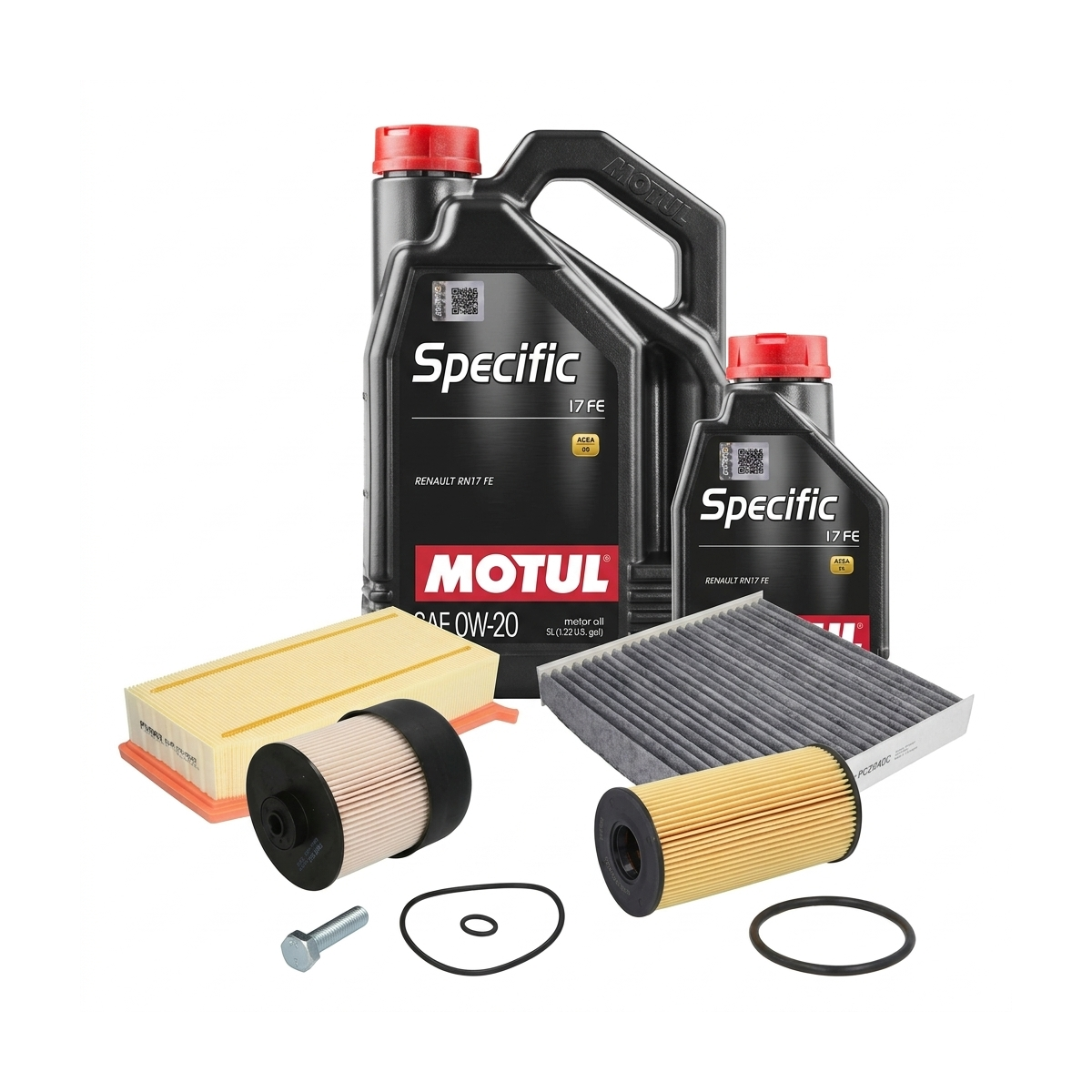 Kit revizie ulei Motul SPECIFIC 17 FE 0W-20 + filtre Dacia Duster HM 1.5 dCi 115 4x4 116 CP – PURRO
