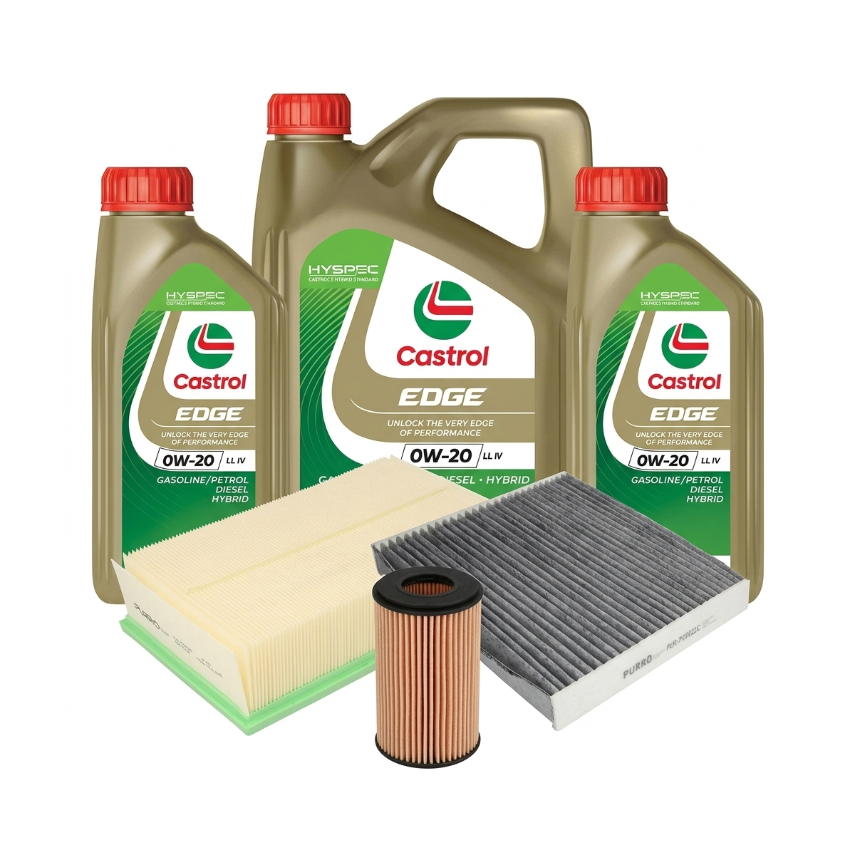 Kit revizie ulei Castrol EDGE 0W-20 LL IV + filtre Skoda Octavia 3 2.0 TSI 190 CP – PURRO