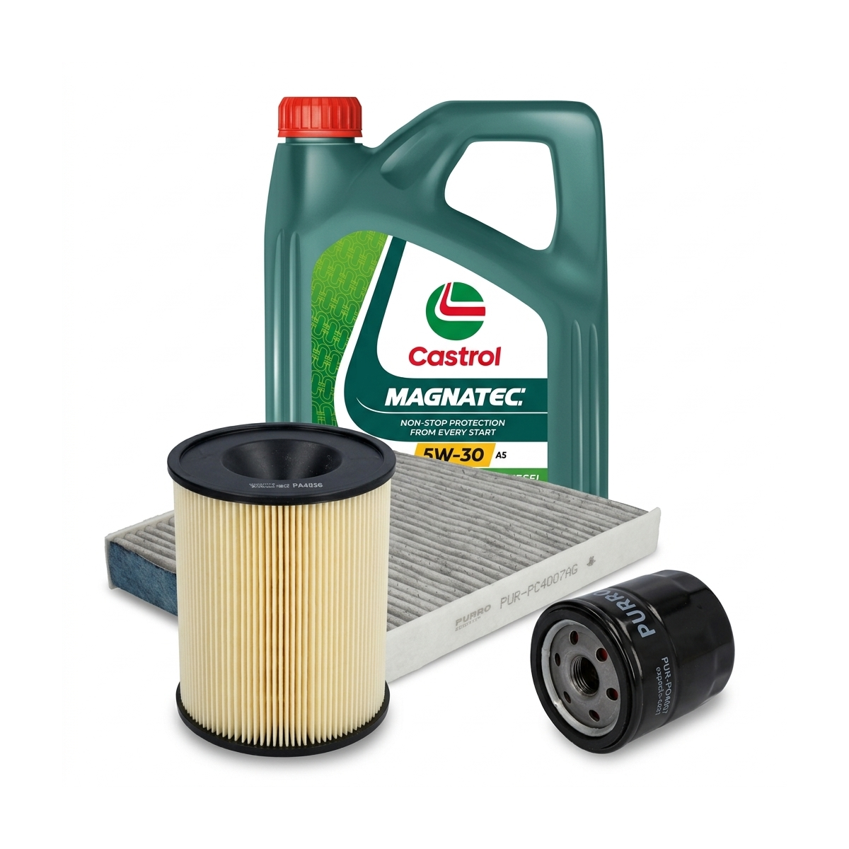 Kit revizie ulei Castrol MAGNATEC 5W-30 A5 + filtre Ford Focus 2 1.6 110 CP – PURRO